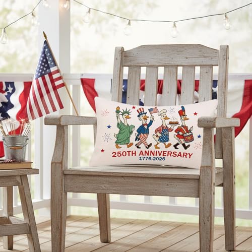 GAGEC 4th of July Pillow Cover 12x20 Inch Patriotic Decor