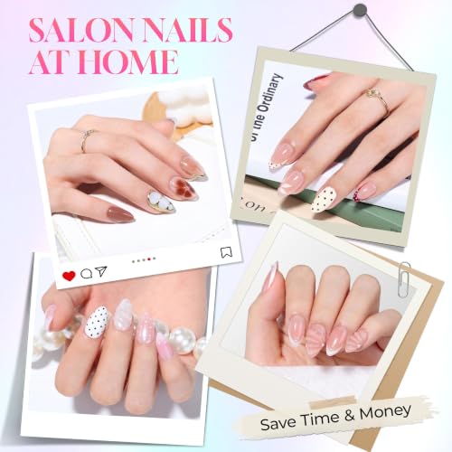 Luckyfairy Short Almond X-Soft Gel Nail Tips 150pcs Pre-Etched