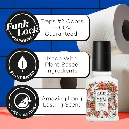 Poo-Pourri Tropical Hibiscus Toilet Spray - 2 Fl Oz, Odor Eliminator