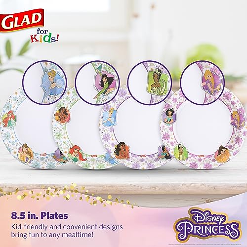 Disney Princess Disposable Paper Plates, 8.5 in - 40 Count Multicolor