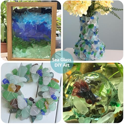 Colorful Frosted Sea Glass Blocks - 1LB Mixed Tumbled Decorative Stones