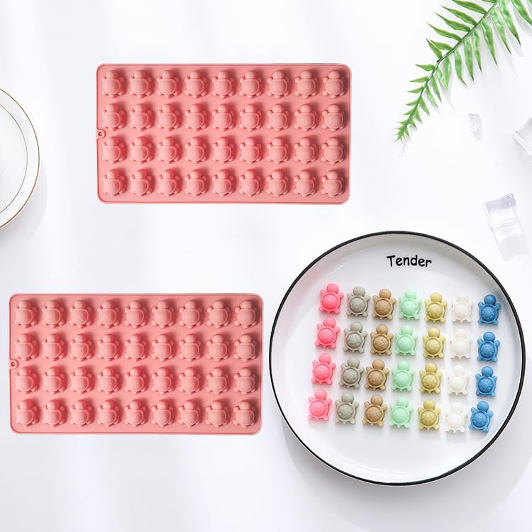 Ahorasky Mini Turtle Silicone Mold - 72-Cavity Gummy Candy & Chocolate Tray
