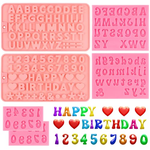 6PCS Silicone Chocolate Molds Set - Letters & Numbers for Baking