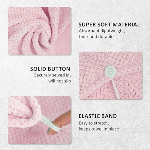 Expressions Pink Microfiber Hair Towel - Ultra-Absorbent & Frizz-Free