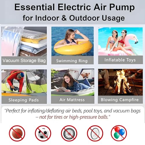2-in-1 Electric Air Pump for Vacuum Storage Bags & Inflatables