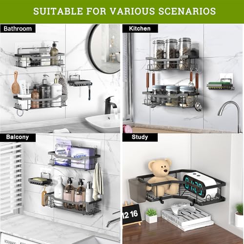 MIUTME 4-Pack Waterproof Shower Caddy Adhesive Hooks
