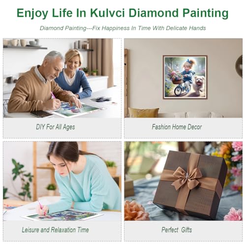 Kulvci Dog Diamond Art Painting Kit 12x12 Inch 5D Full Drill Gem Craft