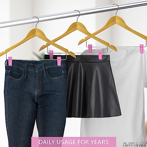 20-Pack Pink Plastic Hanger Clips for Baby Clothes & Pants