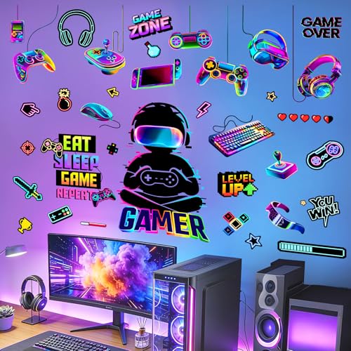 Gamer Video Game Controller Wall Decals for Boys' Room Decor