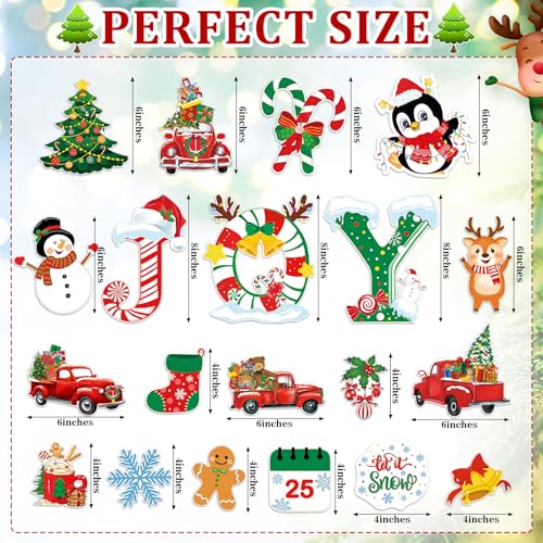 Christmas Refrigerator Magnets Set - 20 Pcs Holiday Decor for Fridge & Metal Surfaces