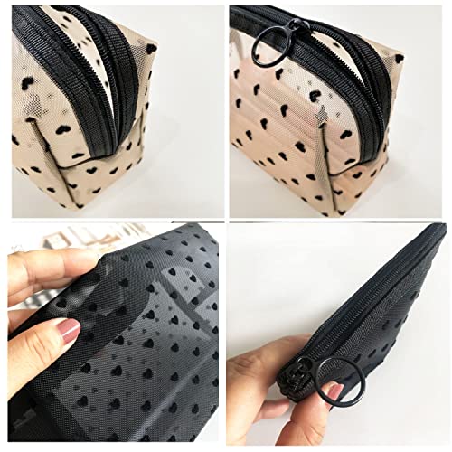 VEDO SHIPIN Zipper Mesh Makeup Bag - Portable Small Travel Cosmetic Pouch