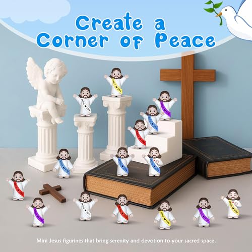 25 Pcs Little Jesus Figures - 1.4 Inch Mini Religious Statues for Party Favors