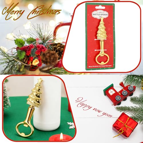 Christmas Tree Beer Bottle Opener Set of 3 - Holiday Kitchen Barware - Tree Design