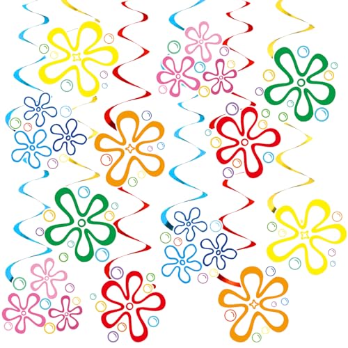 Flower Bubble Hanging Swirl Decorations - 12pcs Ocean Party Supplies