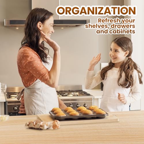 TheBaDaz Faux Wood Grain Drawer Shelf Liner 11.8W x 118.1L Non-Slip Waterproof Mat