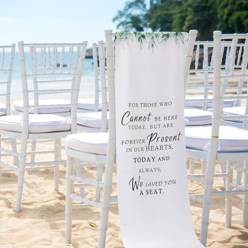 Reserved Memorial Wedding Chair Sign - Save a Seat, White Fresh