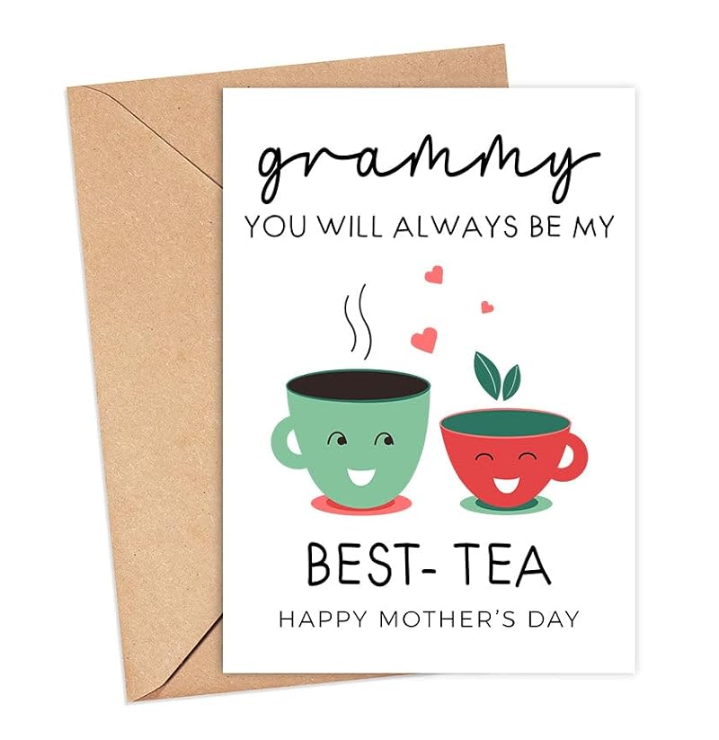 Best-Tea Grammy Mother's Day Card 5x7 Cute Greeting Card