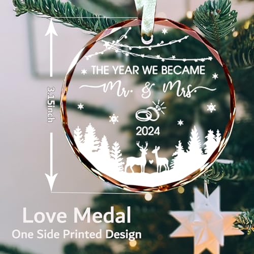First Christmas Married Ornament 2024 - Mr and Mrs Keepsake