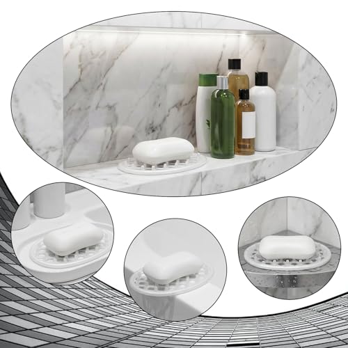 Silicone Soap Dish Set - Non-Slip, Efficient Drainage, 2 Pcs