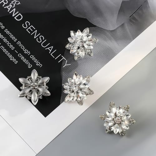 4 Pack Handmade Rhinestone Buttons for DIY Crafts & Decorations