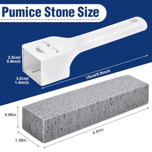 Navona 8 Pack Toilet Cleaning Pumice Stones with 2 Handles