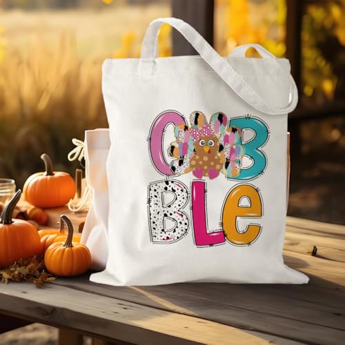 Fall Thanksgiving Halloween Tote Bag Gift for Women Friend Gobble 1