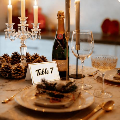100 Elegant Gold Foil Place Cards for Weddings & Events | 2" x 3.5"