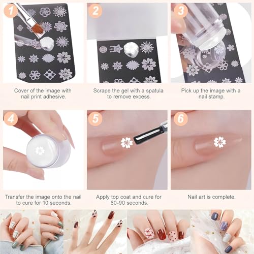 French Tip Nail Stamp Kit with Replacement Heads for DIY Manicure