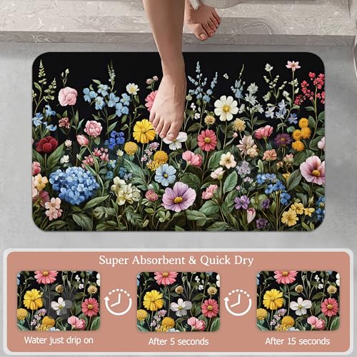 Diatomaceous Earth Bath Mat - Quick-Drying Non-Slip Rug 17x29.5