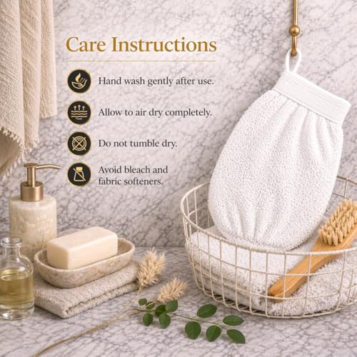 Exfoliating Glove for Body Dead Skin Removal & Ingrown Hair Scrub Mitt