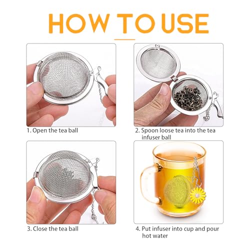 TeaSanavie Stainless Steel Tea Infusers Set of 2 with Honeybee & Flower Charms