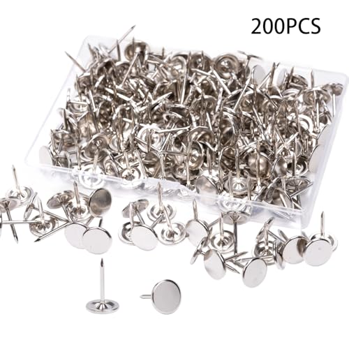 Silver Upholstery Nails Tacks 11x17mm Flat Head 200pcs for Furniture DIY