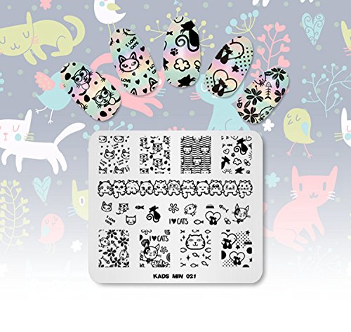 Cat Nail Art Stamping Plate Stainless Steel Manicure Template