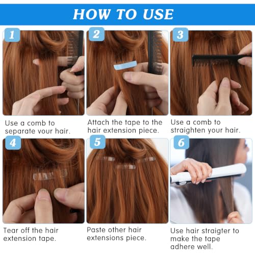 Mabor 60Pcs Double Sided Hair Extension Tape Replacement Strips