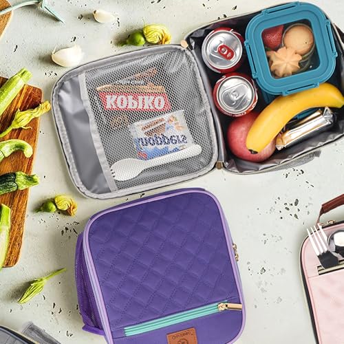 Genteen Insulated Kids Lunch Box with Bottle Holder - Purple