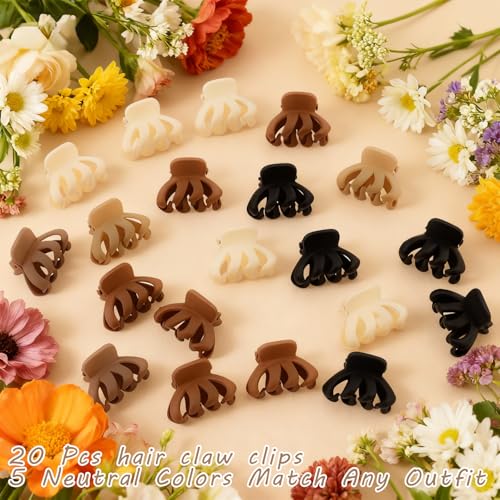 Srotmirw 20-Pack Small Mini Octopus Hair Claw Clips with Strong Grip