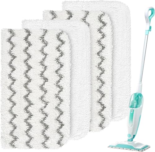 HOMEXCEL Steam Mop Replacement Pads 4 Pack - Reusable Microfiber
