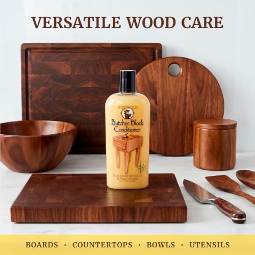 Howard Butcher Block Conditioner & Food Grade Mineral Oil, 12 Fl Oz