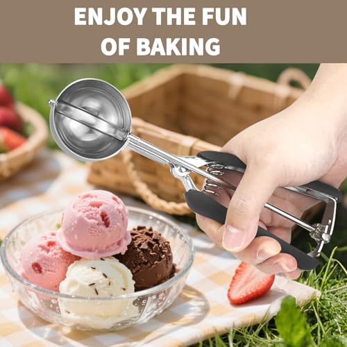 JETONN Large Cookie Scoop #20, 3 Tbsp Stainless Steel Dough Scooper