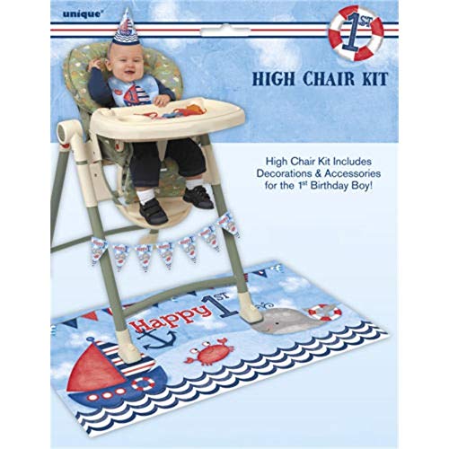 Unique Party Nautical Boys 1st Birthday High Chair Decoration Kit