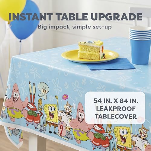SpongeBob Birthday Decorations Set - Tablecloth & Banner