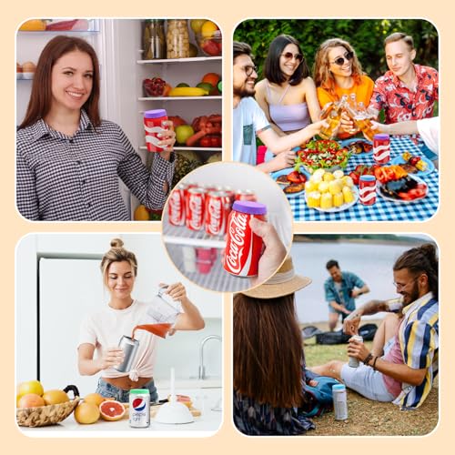 6-Pack Silicone Soda Can Lids - Reusable BPA-Free Covers for Standard Cans