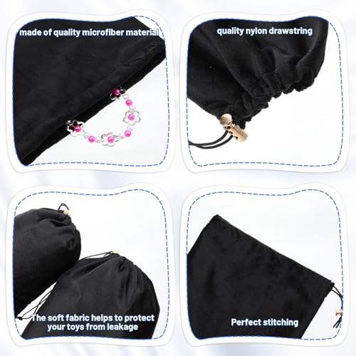 InnoHHustle Velvet Storage Bags Set - Discreet Drawstring Pouches for Toys & Personal Items, 3 Sizes, 6 Pack