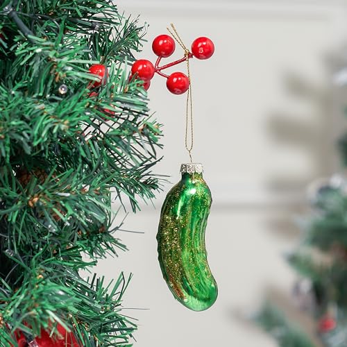 Christmas Glass Pickle Ornament - Unique Holiday Tree Decoration