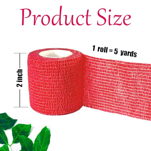 3 Pack 2 Inches Self Adhesive Bandage Wrap Vet Wrap for Pets, Stretch Self Adherent Tape Cohesive Wrap for Athletic, Sports, Wrist and Ankle(Multi Colors)