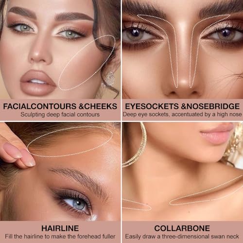 HHLTOH Matte Warm Brown Cream Contour Palette, Blendable Face Makeup