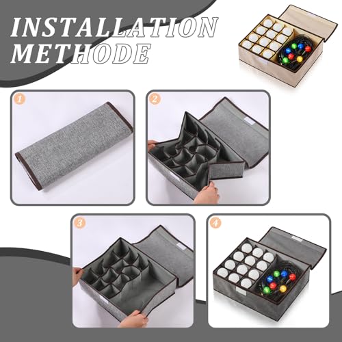 Hoteam 13 Compartment Light Bulb Organizer Box - Dustproof Storage for String Lights & Cords
