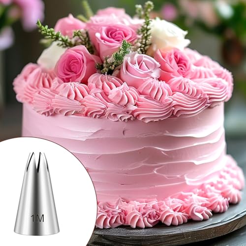 1M Open Star Cake Piping Tip Set - 3 Stainless Steel Nozzles