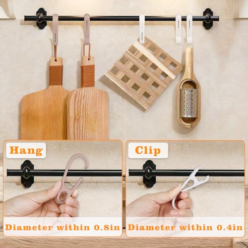 Pumsawn 20 Pack Heavy Duty Laundry Hooks with Clips for Closet & Bathroom