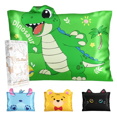 Cute Cartoon Dinosaur Pillowcases for Kids - Soft Silk Queen Size 20"x30"